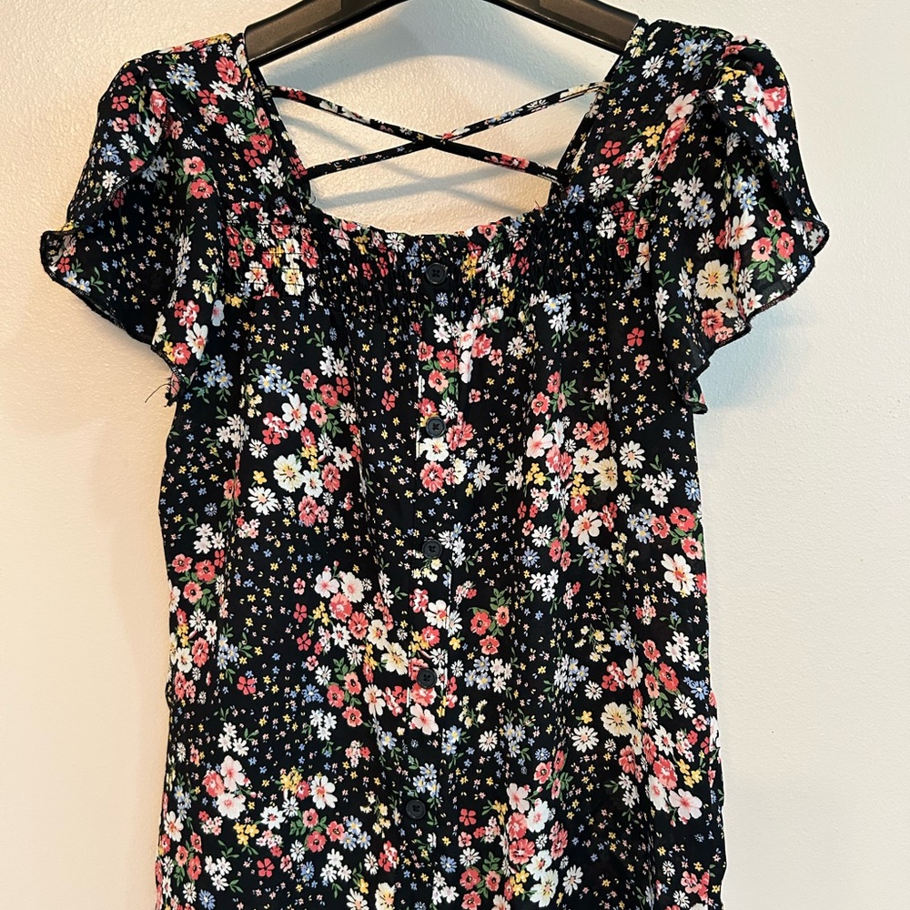 No Boundaries Black Floral Blouse